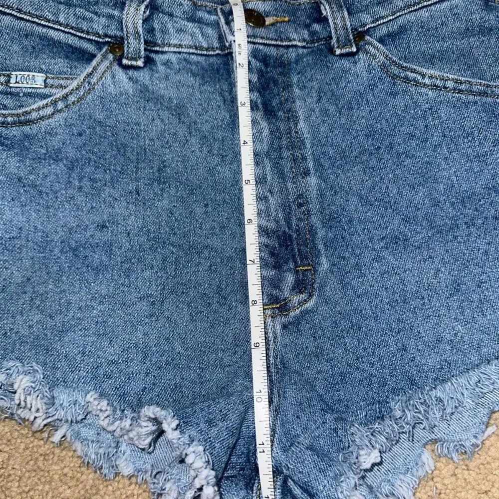 Vintage Lee 80s/90s Women's High Waisted Denim Cutoff Shorts, Made in USA, Sz 27